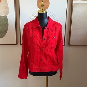 Jones New York Red Linen Jacket